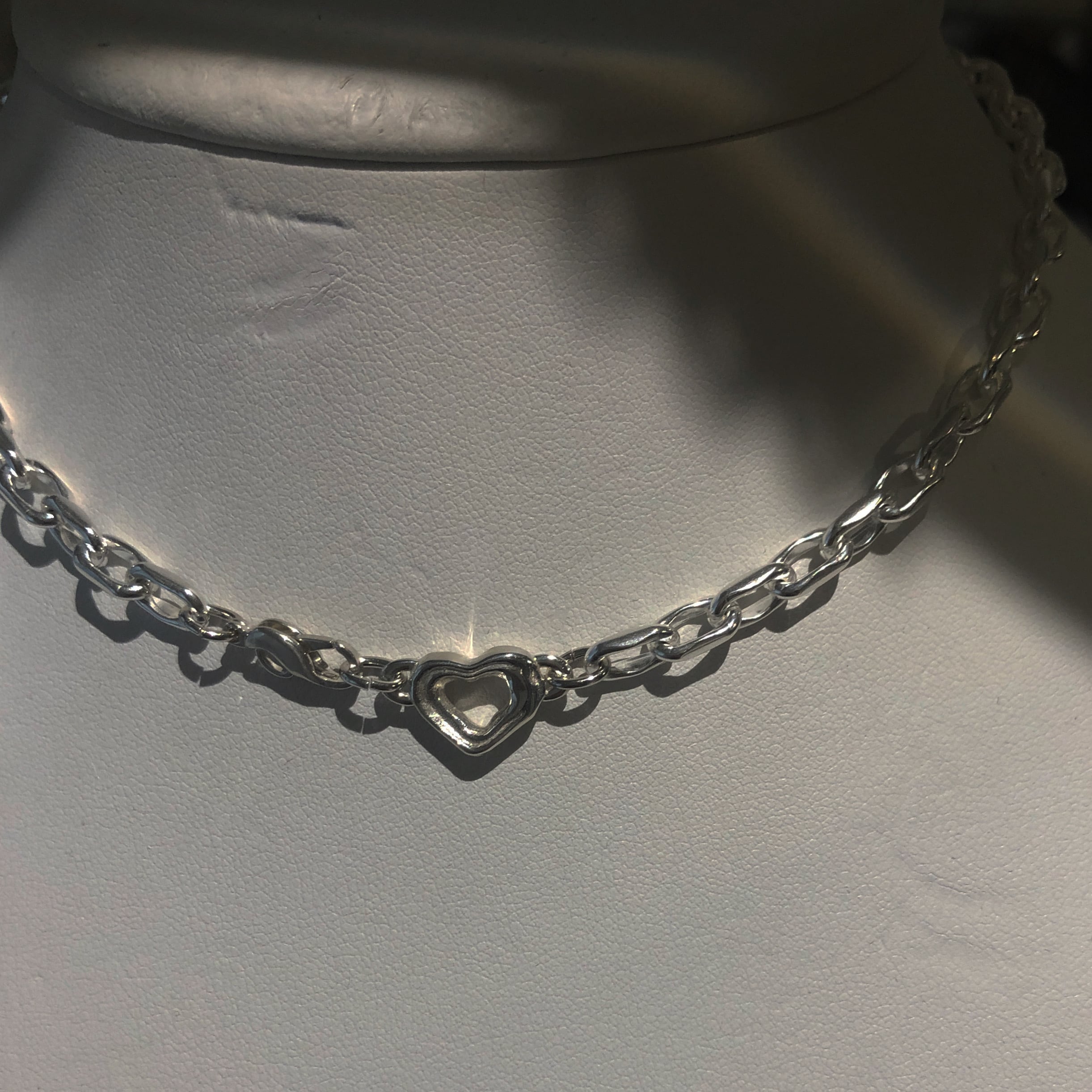 bone HEART chain necklace silver925 #LJ20016N | LANIE