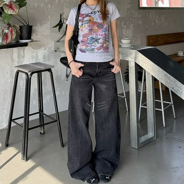 レトロコラージュグラフィックTシャツ 2col R02475