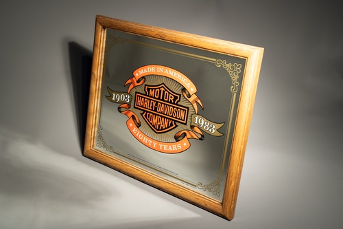 80th Anniversary Official Harley Davidson Vintage Mirror Sign