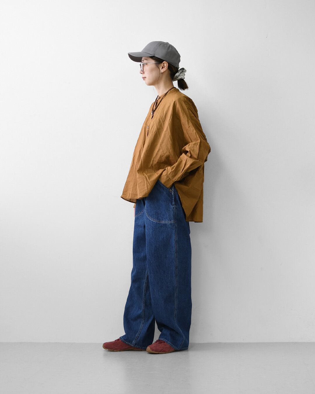 mizuiro ind [ミズイロ インド] back gather wide shirt [1-238975