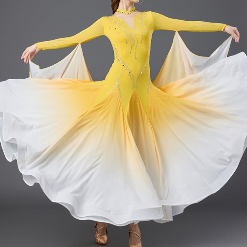 ロングスリーブ Aライン マキシ ダンスドレス ds1183