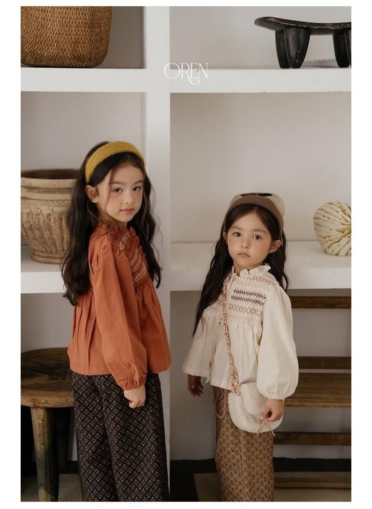 〖取寄〗韓国子供服 / 26winter / oren / メルシースモックブラウス / キッズ *S~XL*