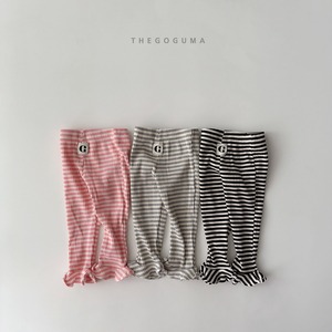 【ノベルティ&送料無料】Ruffled Striped Leggings / the goguma
