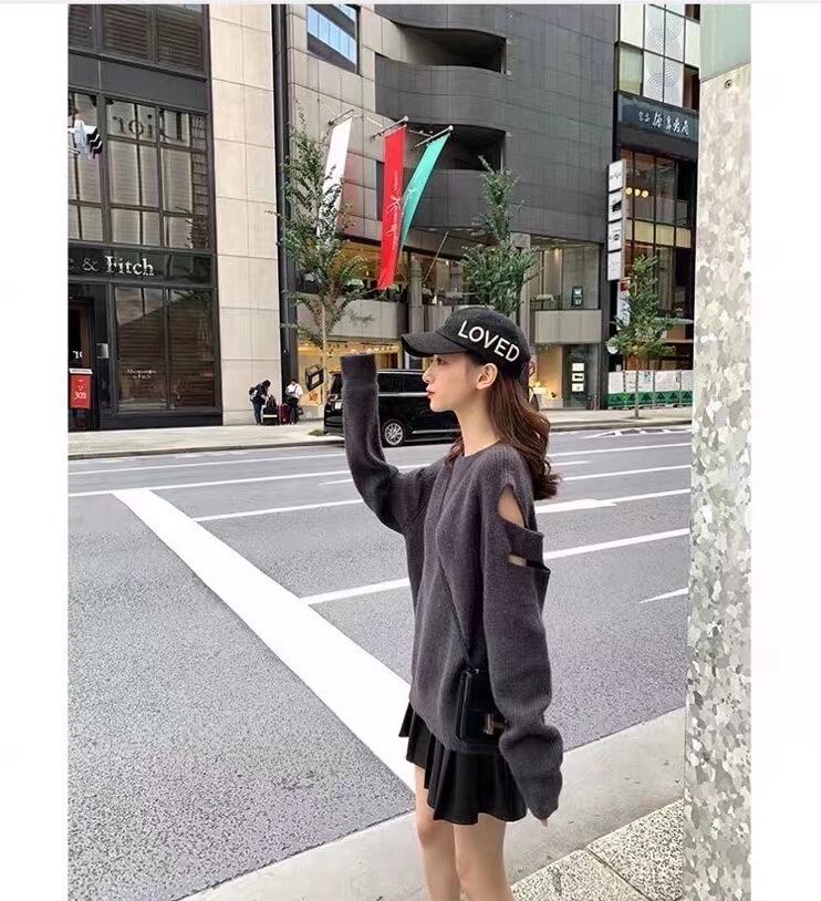 オープンショルダー カラーニット　AJ111-760