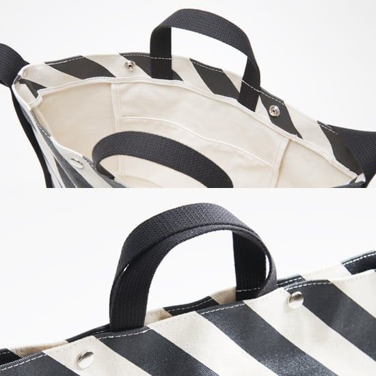 shoulder tote bag／black × polka dot ショルダートート/ 墨 x