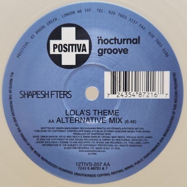 Shapeshifters / Lola's Theme [12TIVS-207, 7243 5 48721 6 7] - 画像3