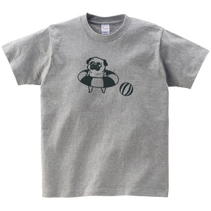 海水浴 パグ Tシャツ dog88 犬 浮き輪 夏 パグ好き 服 ゆるい イラスト