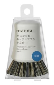 マーナ (marna) 抗菌 キッチンブラシ (かため/ホワイト/ミニ) 食器洗い フライパン シンク (柄付き/自立) キッチン ブラシ K786W