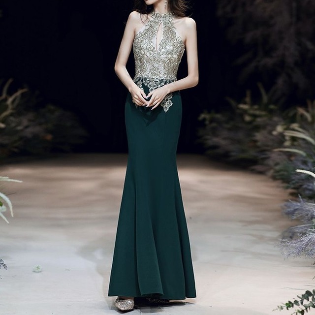 アメリカンスリーブマーメイドドレス　2color　D1740