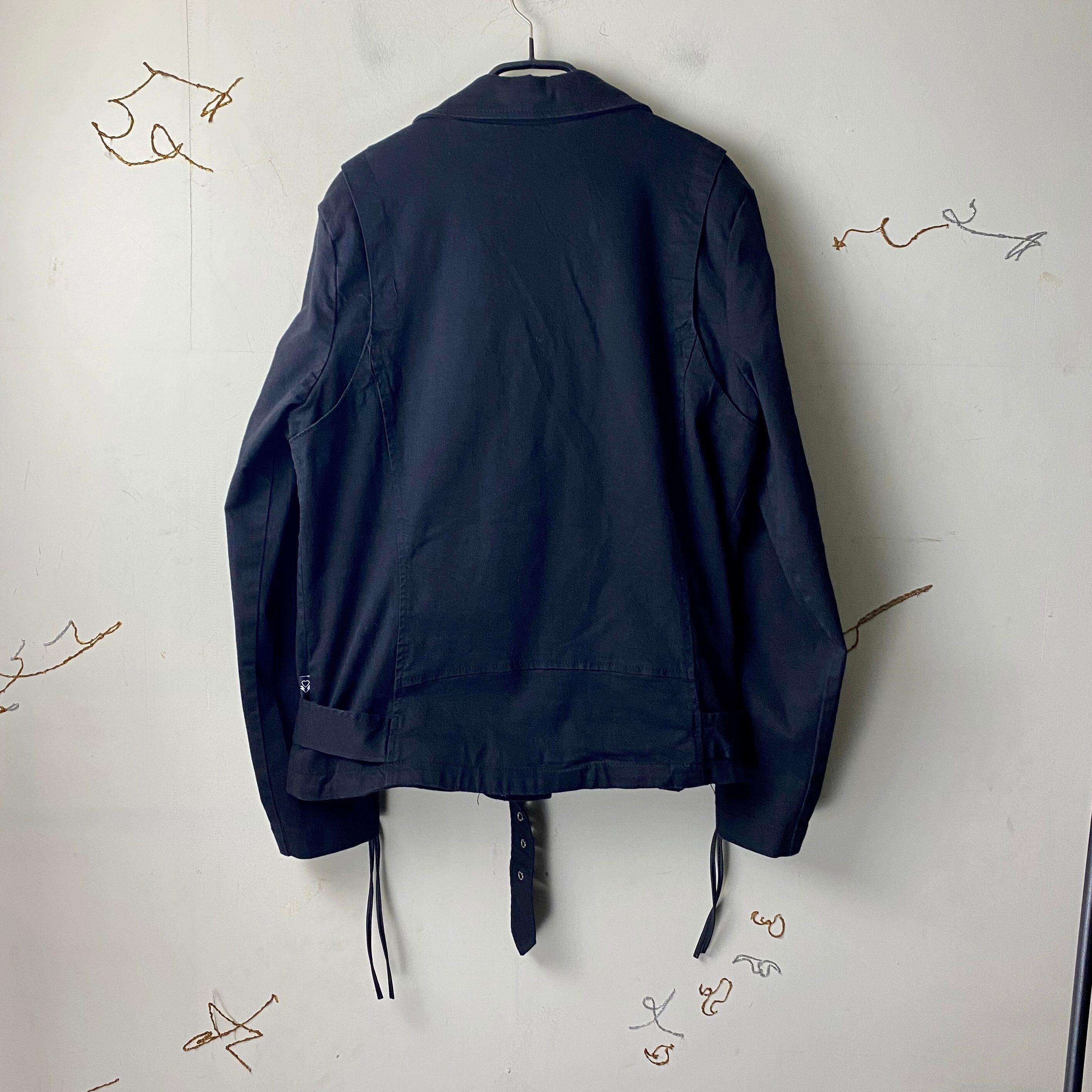 TRIPP NYC sleeves leather switching cotton riders jacket | NOIR ONLINE