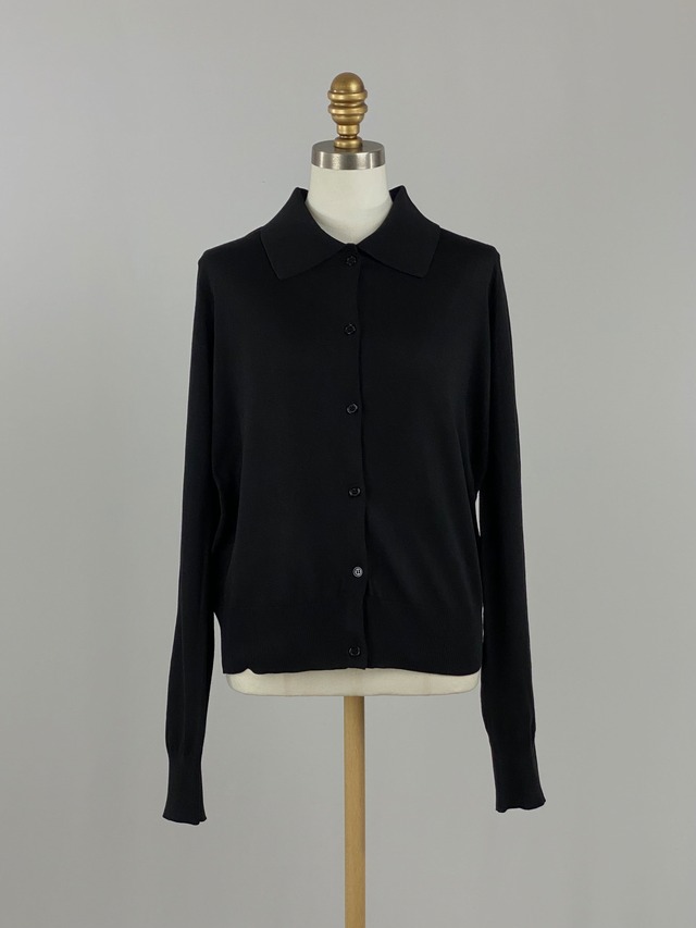 ミニマルニットカーディガン｜ブラック｜VERSEAU