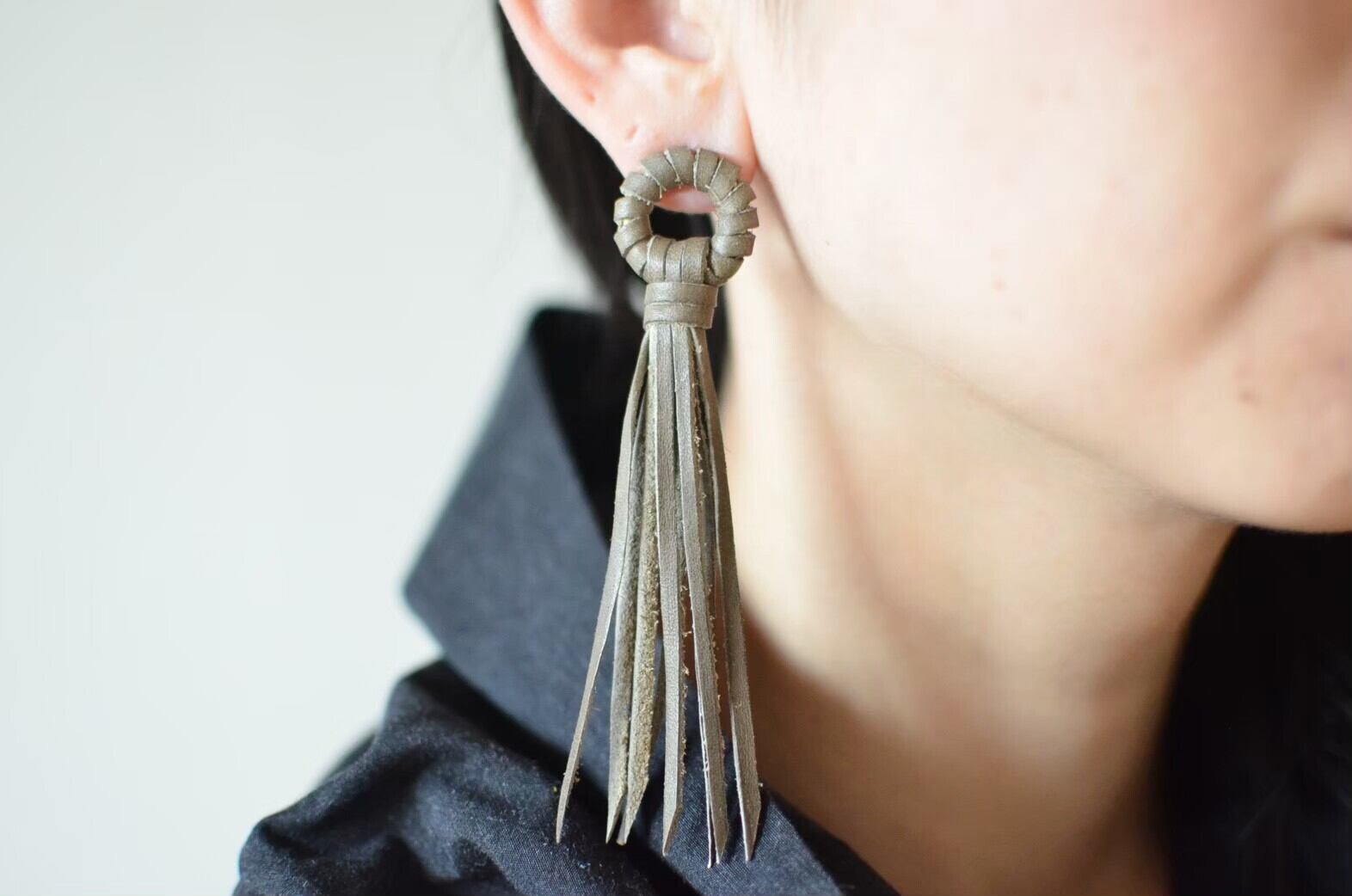leather pierce/earring 《Sun road》5colors | TO DAY'S BOUTIQUE