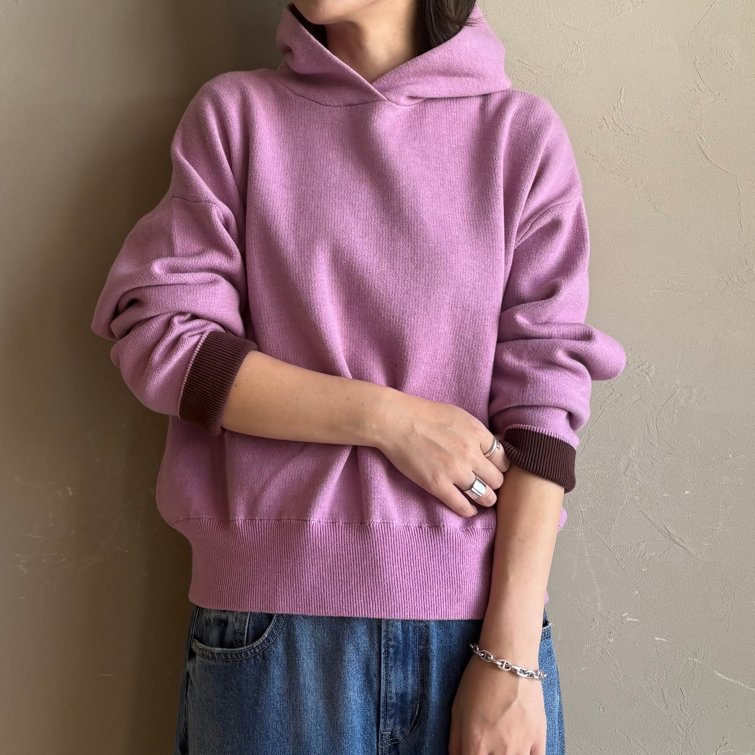 【 QTUME 】リバーシブルニットフーディ