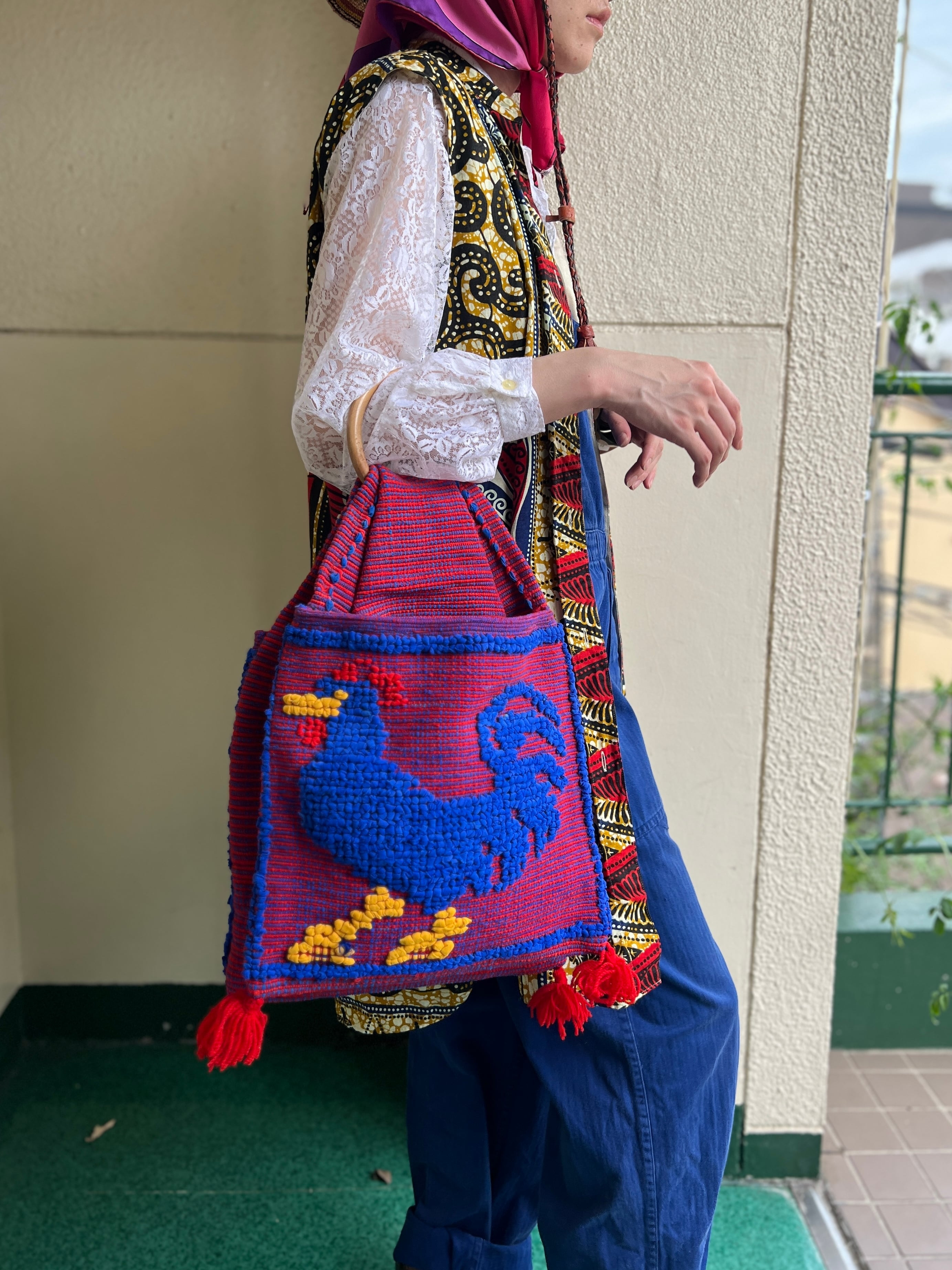 Vintage handmade bird bag ( ヴィンテージ ハンドメイド 鳥 × ウッド