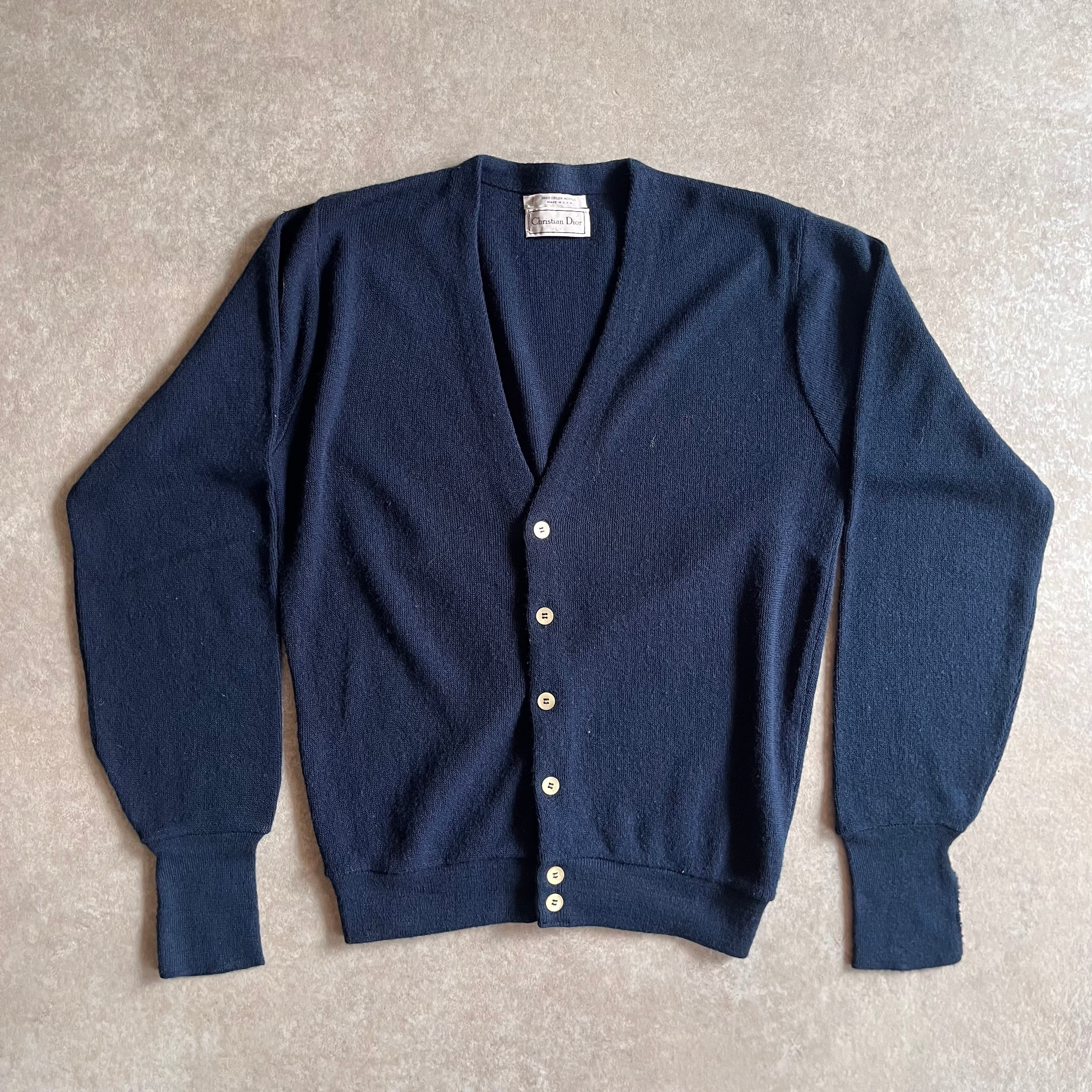 1980s Christian Dior Acrylic Cardigan Made in USA L G456 | ROGER'S
