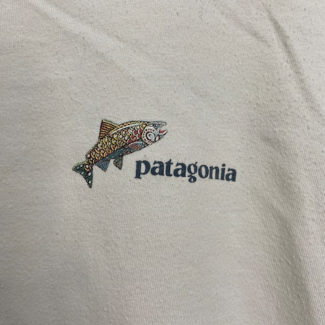 90s Patagonia ベネフィシャル 波 魚 北斎 バックプリントTシャツ