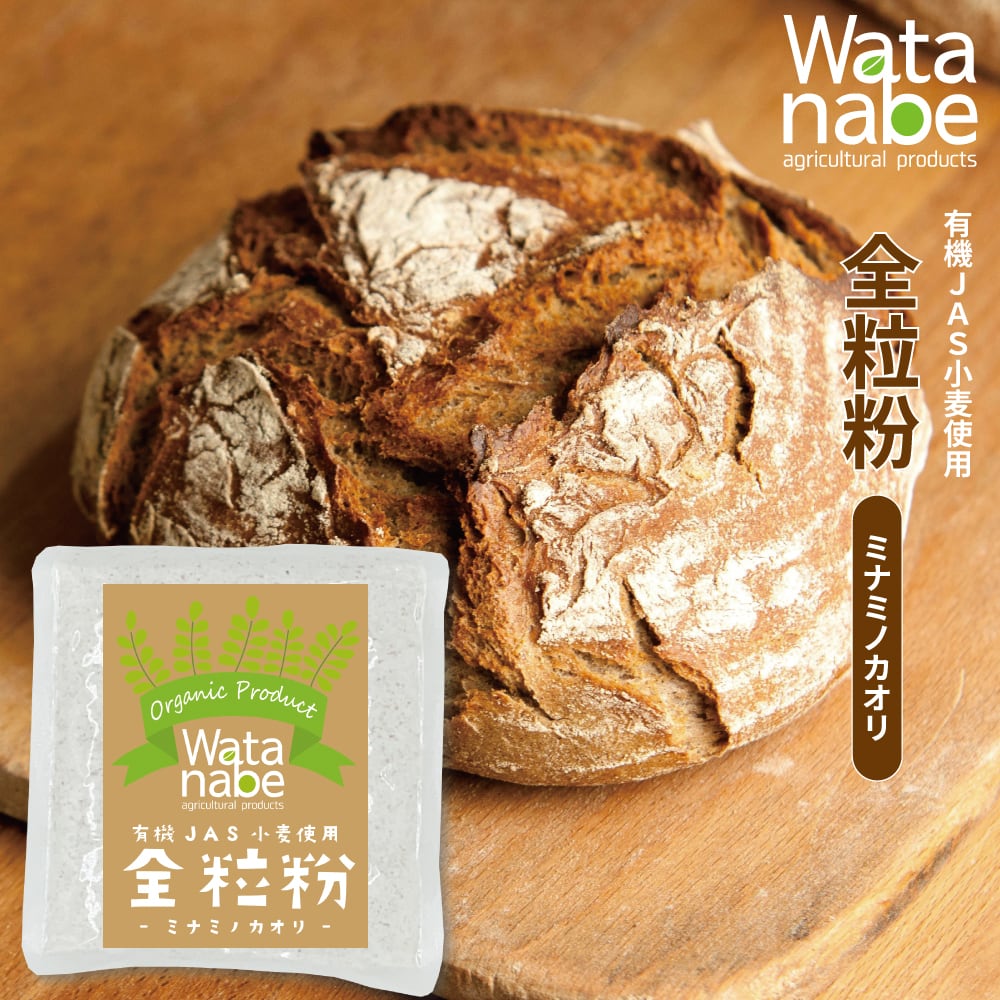 有機小麦使用 全粒粉 ＜ミナミノカオリ＞ | 渡辺農産