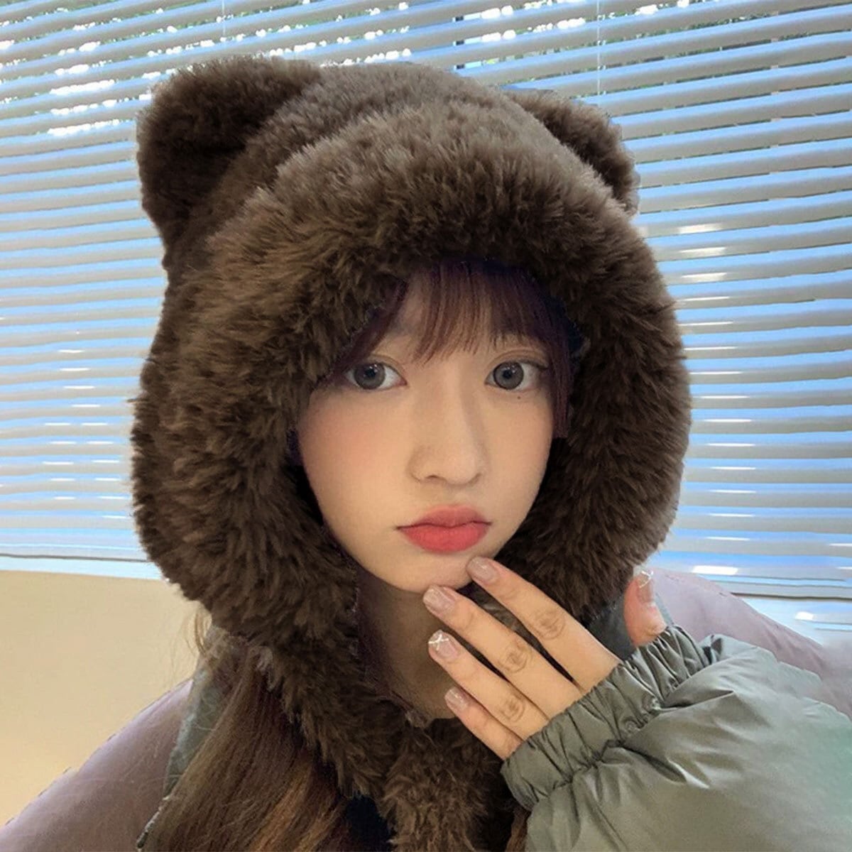 クマ耳 ニット帽 もこもこ レディース 秋冬 韓国 帽子 クマミミ おしゃれ 大人 かわいい カジュアル 防寒 保温 小顔 暖かい アニマル帽 熊耳 大人可愛い 大人女子