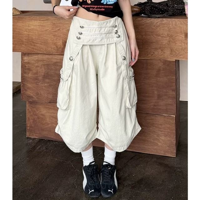 ナポレオンフロントフラップクロップドパンツ 2col R02463