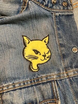 FOXY CAT フォクシーキャット イエロー アイロンパッチ アップリケ FD0314