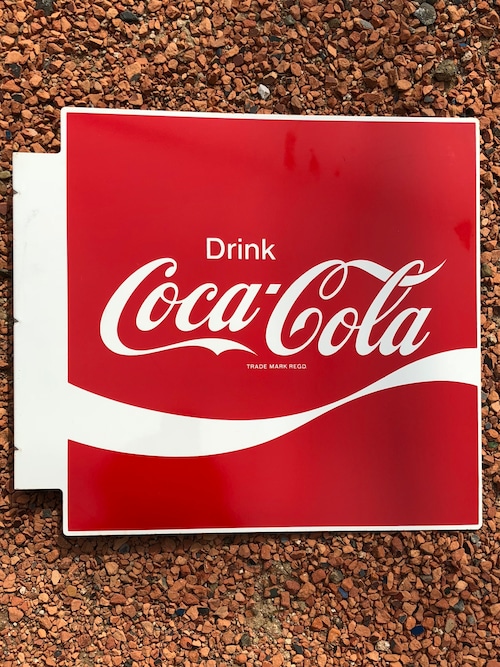 METAL SIGN “COCA-COLA" BOTH SIDES TIPE①/コカコーラ  coke サインプレート 看板 両面  70s ヴィンテージ vintage