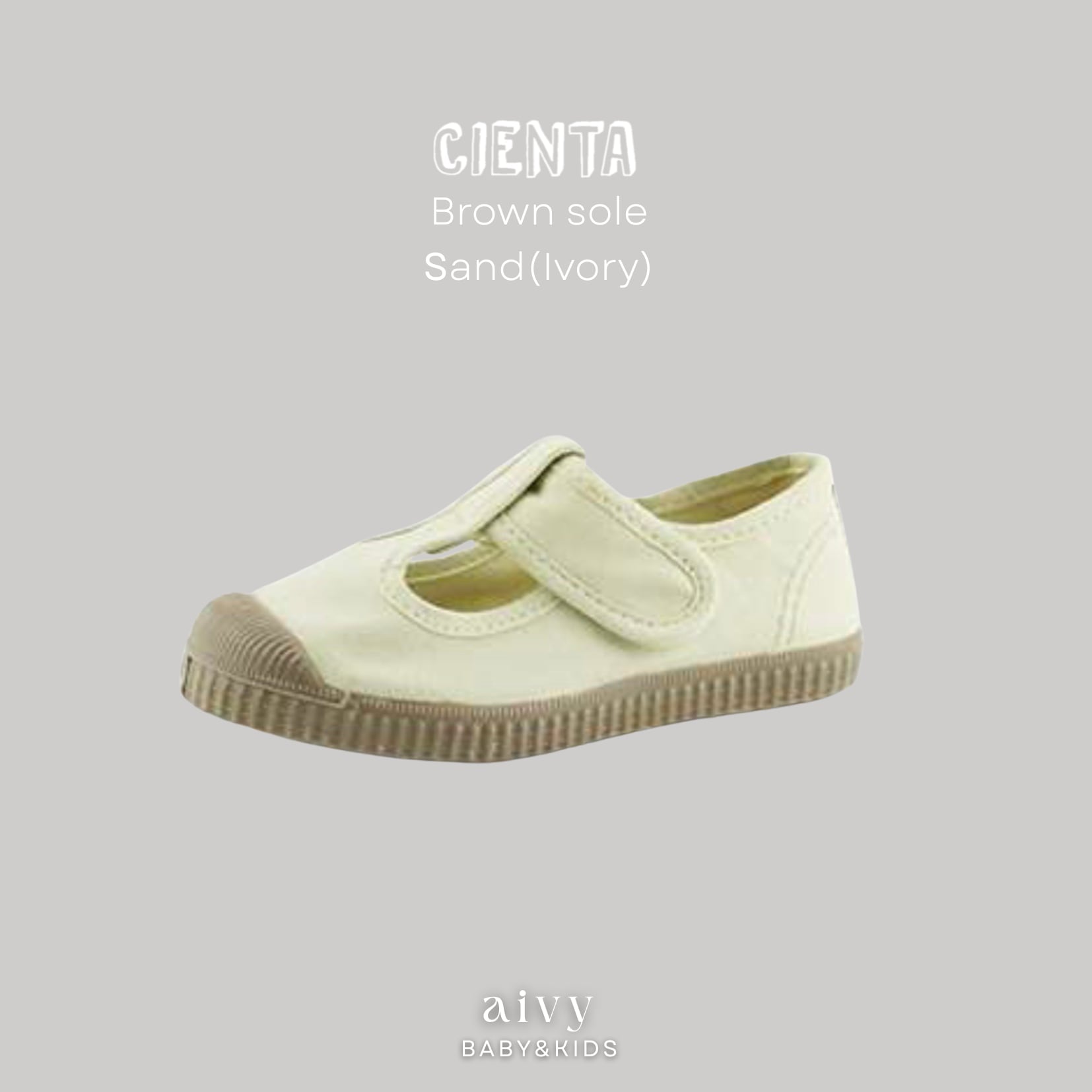 【予約/送料無料】cienta /Brown sole / Sand (Ivory)