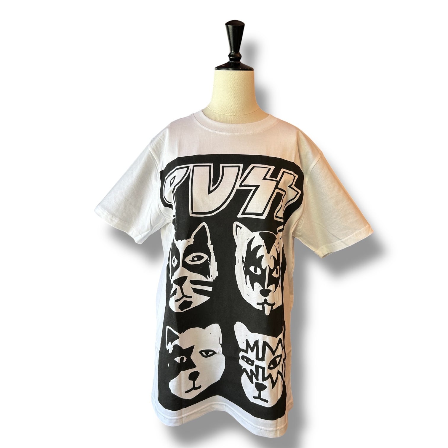 "UNISEX"CRUNECK T-shirts-KISSPUSS【BLACKSCORE】クリューネックTシャツ ブラックスコア