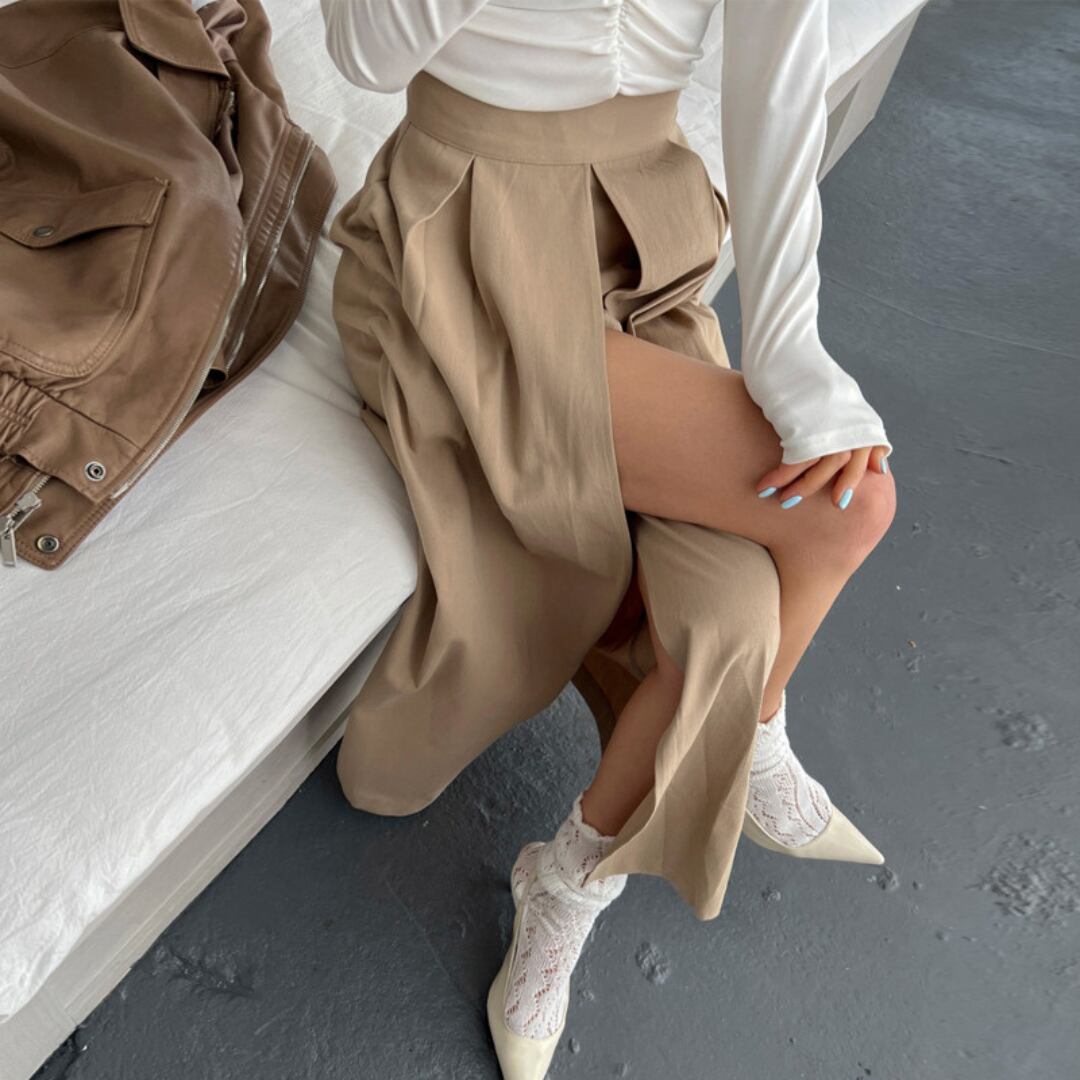 ショートパンツ付き スリット ロングスカート 3412581