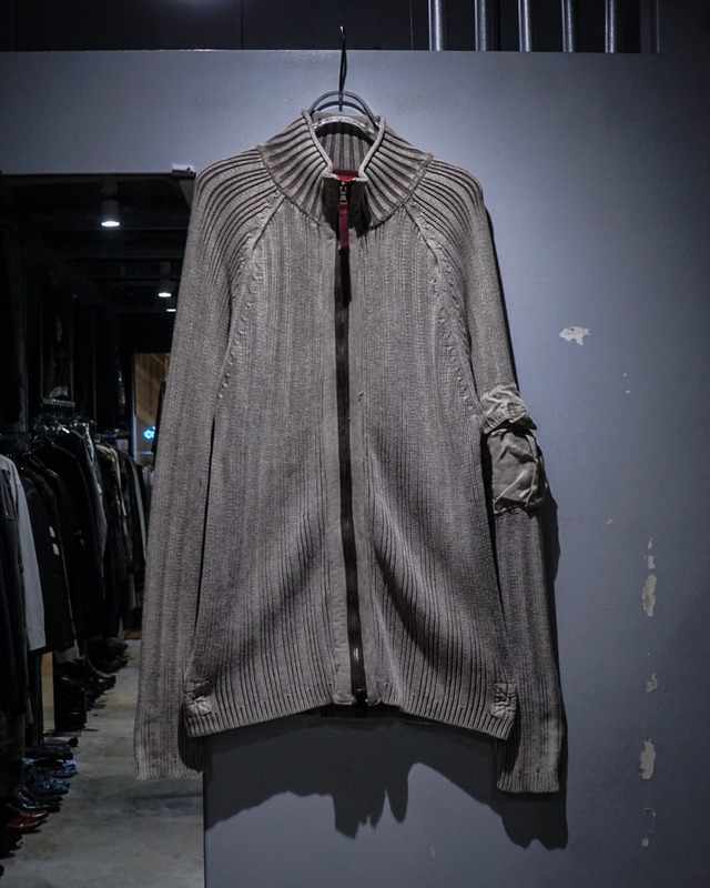 【add (C) vintage】Pocket Gimmick Zip Up Knit Jacket