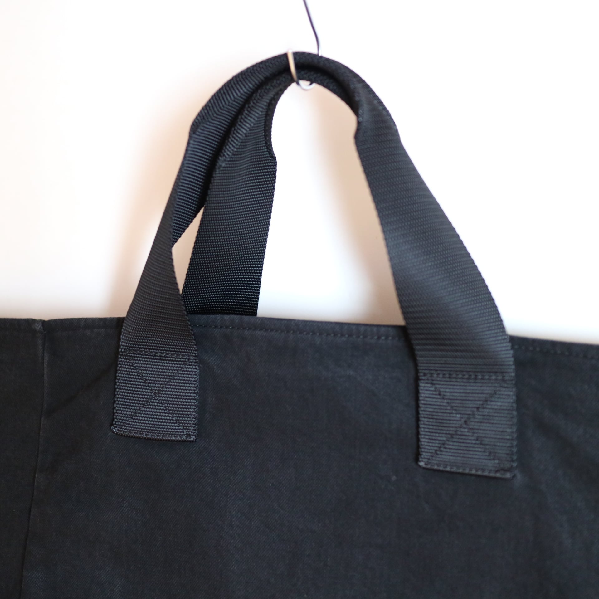 CALVIN KLEIN JEANS / Black Denim Fabric Big Tote Bag / Made in