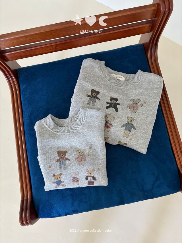 《予約》送料無料【lalaland】bebe ) Bear Friends Sweatshirt
