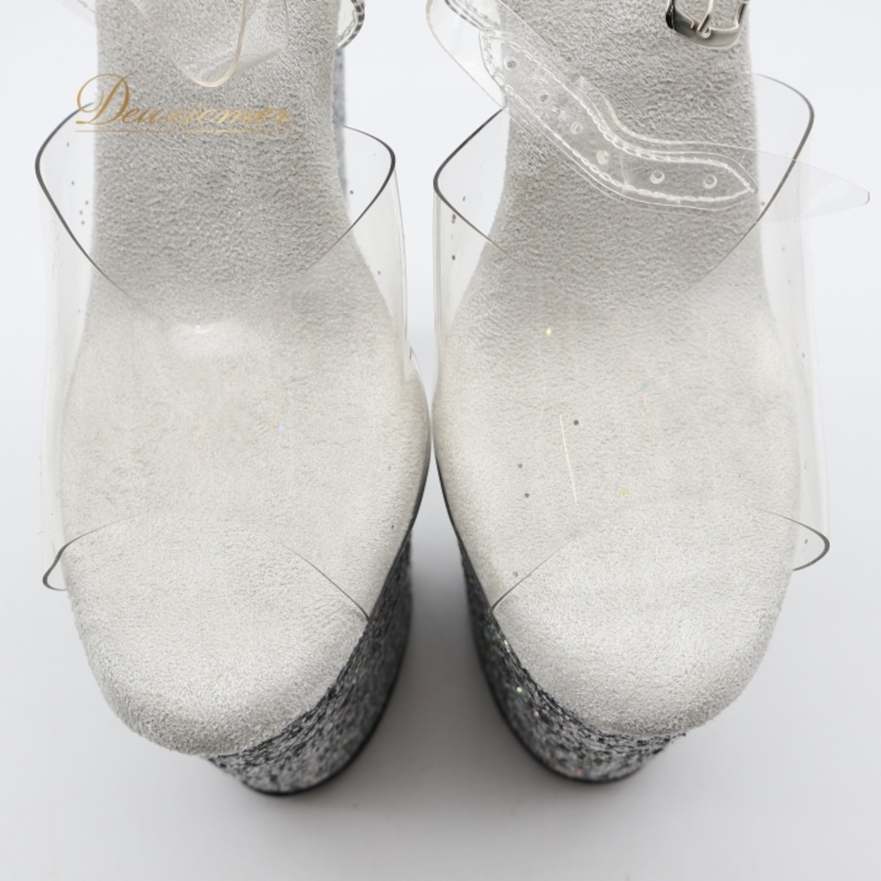 レディース プリーザー Pleaser ヒール 26.2cm シルバー系 ハイヒール ラメ グリッター 靴 くつ シューズ パーティー コンテスト ミスコン 大会 イベント 華やか 派手 透明