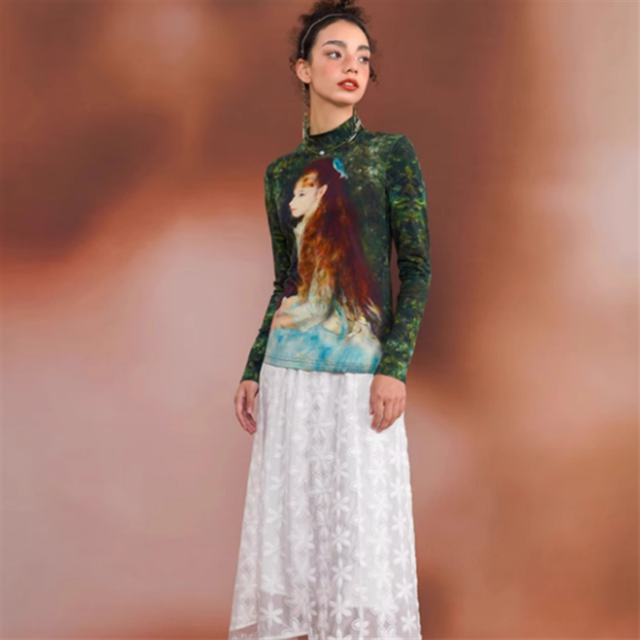 【Camoooni】デザインスリムトップス　10824