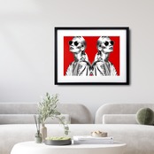 Iron Woman Twinz ⅲ｜双子のアイアンビューティを描くモダンアートポスター｜都会的で力強い表現が魅力｜スタイリッシュな空間に最適A4ポスター