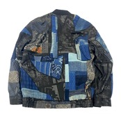【bomber45】再構築ボンバー Msize Kimono × indigo MIX BOMBER JACKET
