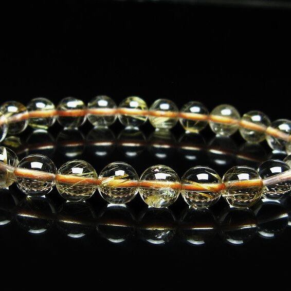 ルチルクォーツ ブレスレット 8mm タイチンルチル ブレスレット メール便可 [M便 1/10] 111-49146