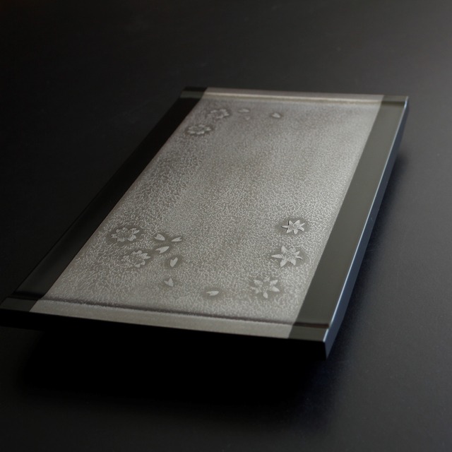 長角盛器(小)　春秋みなも銀彩乾漆（洗浄機対応）