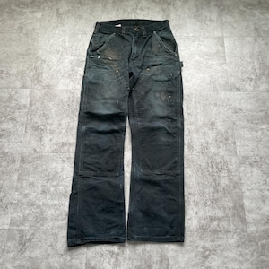 USA生地製 ブラック ダブルニー Carhartt EB136 BLK w30