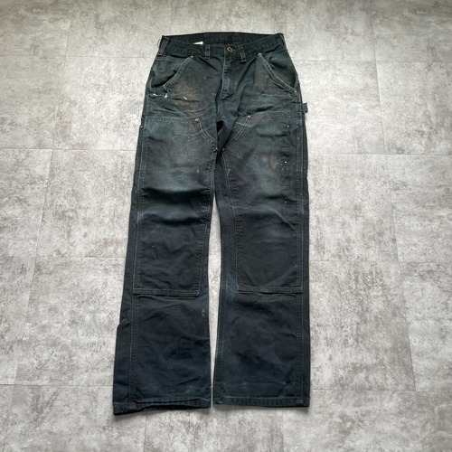 USA生地製 ブラック ダブルニー Carhartt EB136 BLK w30