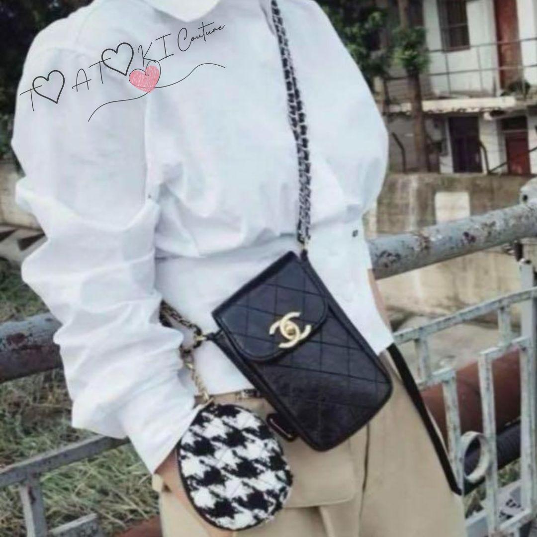 ノベルティ】♡CHANEL♡ ブラック スマホポーチ ショルダー ミニバッグ
