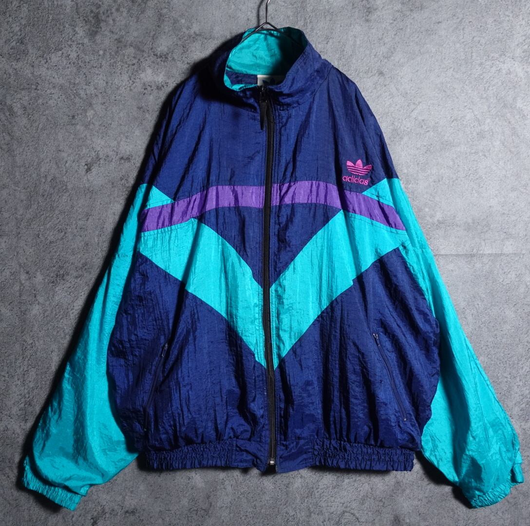 80s “adidas” multicolor design nylon track jacket