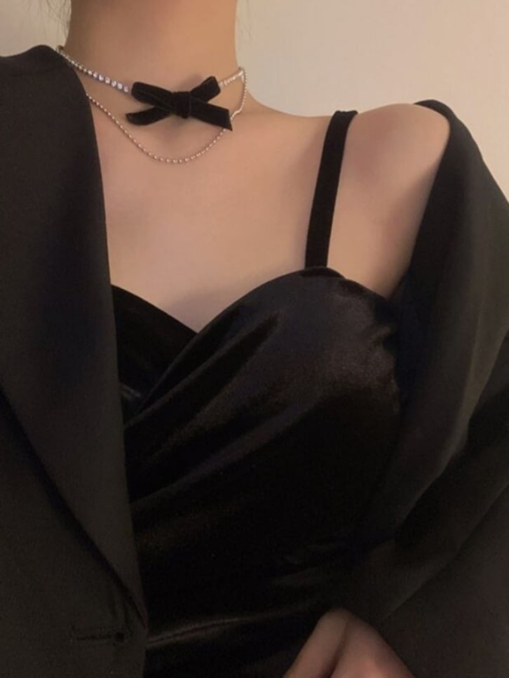 Ribbon double choker《 即日発送 》