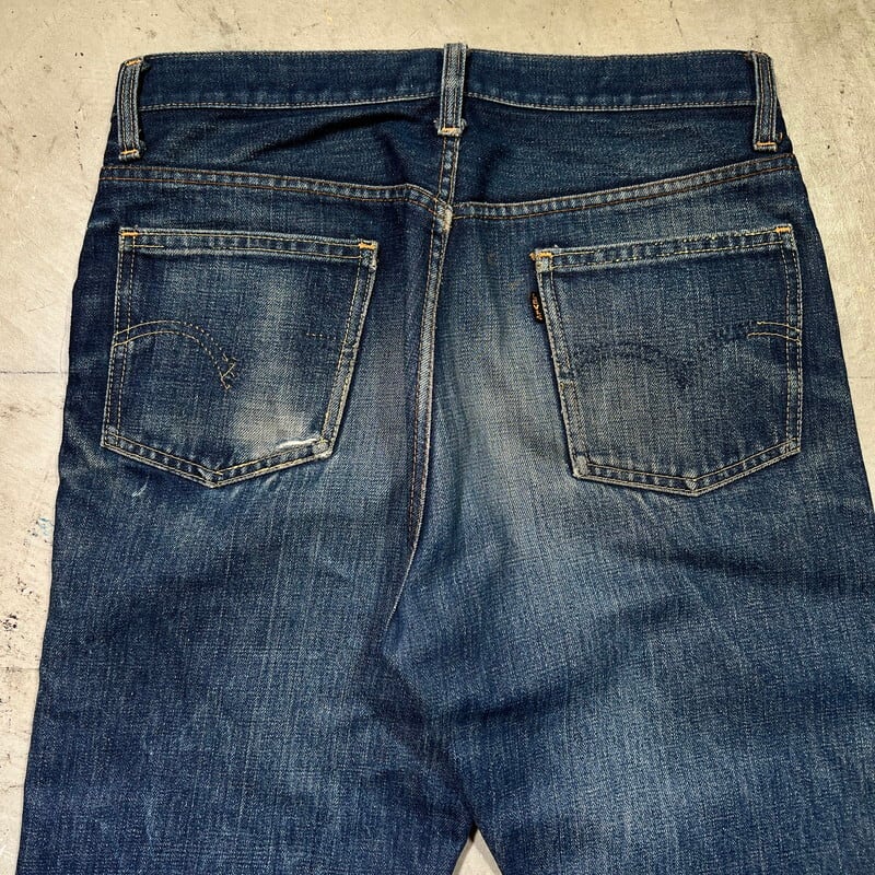 60's~70's LEVI'S リーバイス 606 605 スーパースリムフィットジーンズ Big E 黒タブ GRIPPER 色落ち良好 刻印5  サイド巻縫い スキニー W30~31インチ 希少 ヴィンテージ BA-2190 RM2609H | agito vintage powered by 