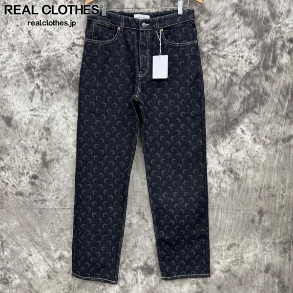 未使用】Marine serre/マリーンセル MOON LASER DENIM STRAIGHT JEANS