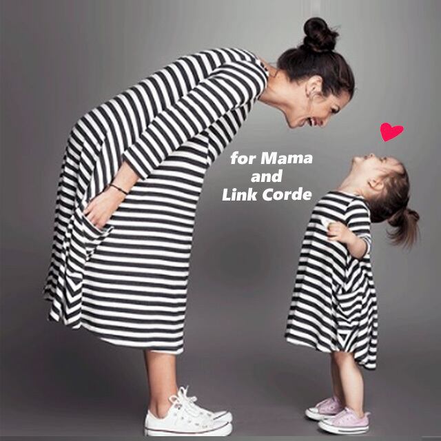 On２ ママとおそろいのリンクコーデができるボーダーワンピース キッズ用 海外子供服nico