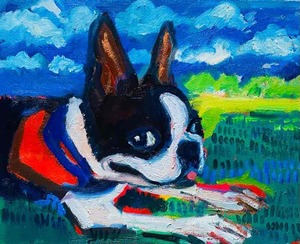 OIL COLOUR | 油彩画 #現代アート #犬 #猫