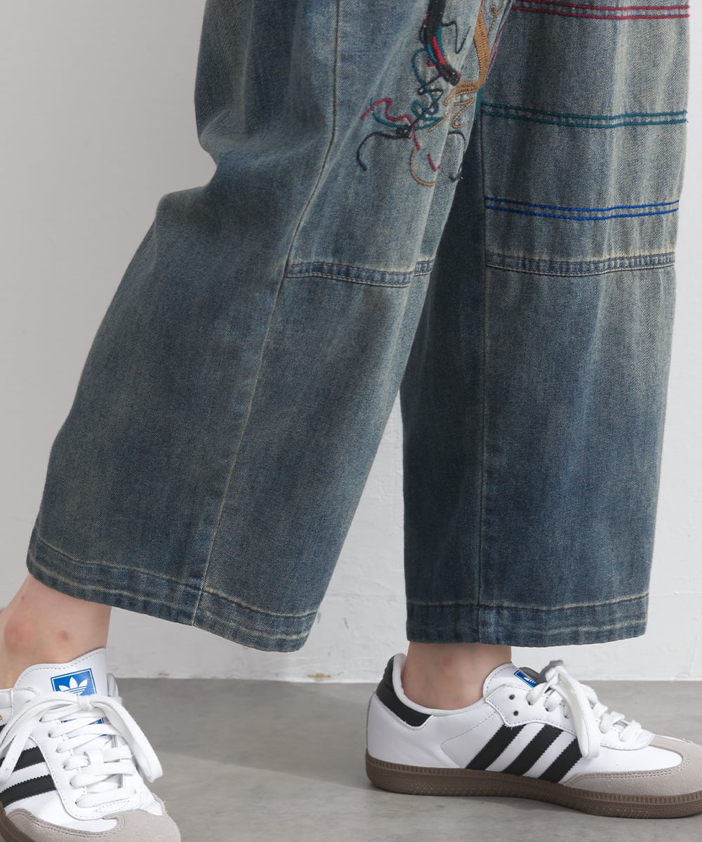 D262152 刺繍ステッチデニムパンツ / Embroidered Stitch Denim Pants