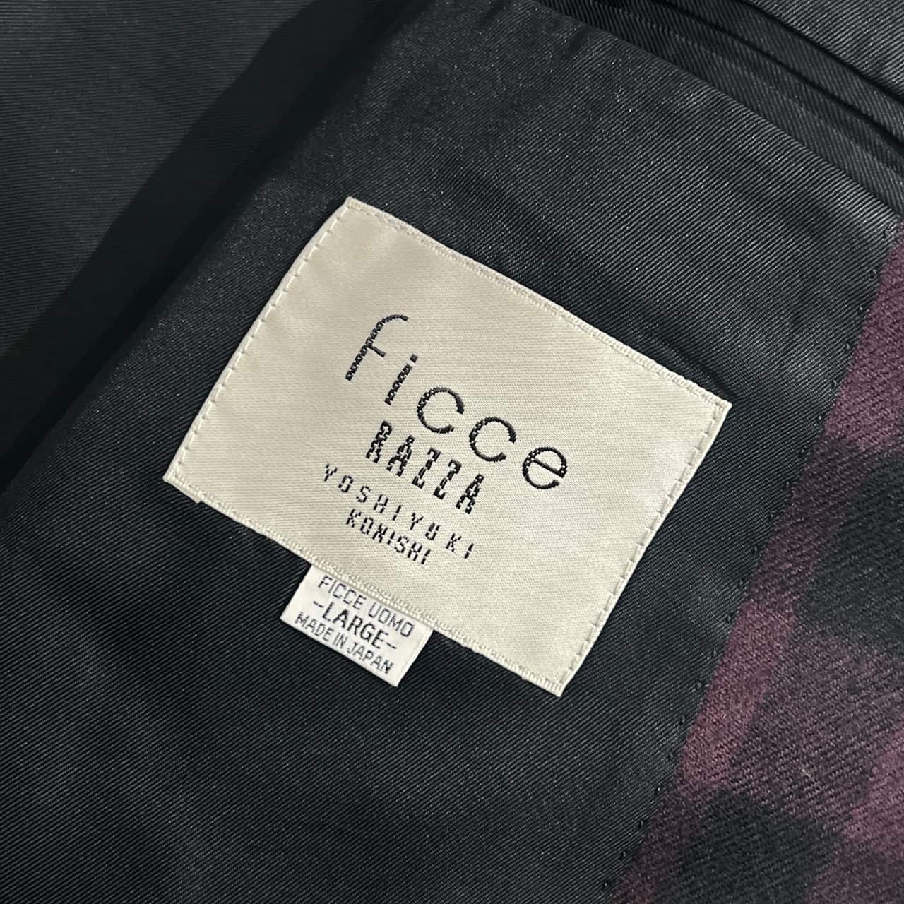 FICCE RAZZA YOSHIYUKI KONISHI フィッチェラッツァ チェック 2B テーラードジャケット L/パープル×ブラック メンズ