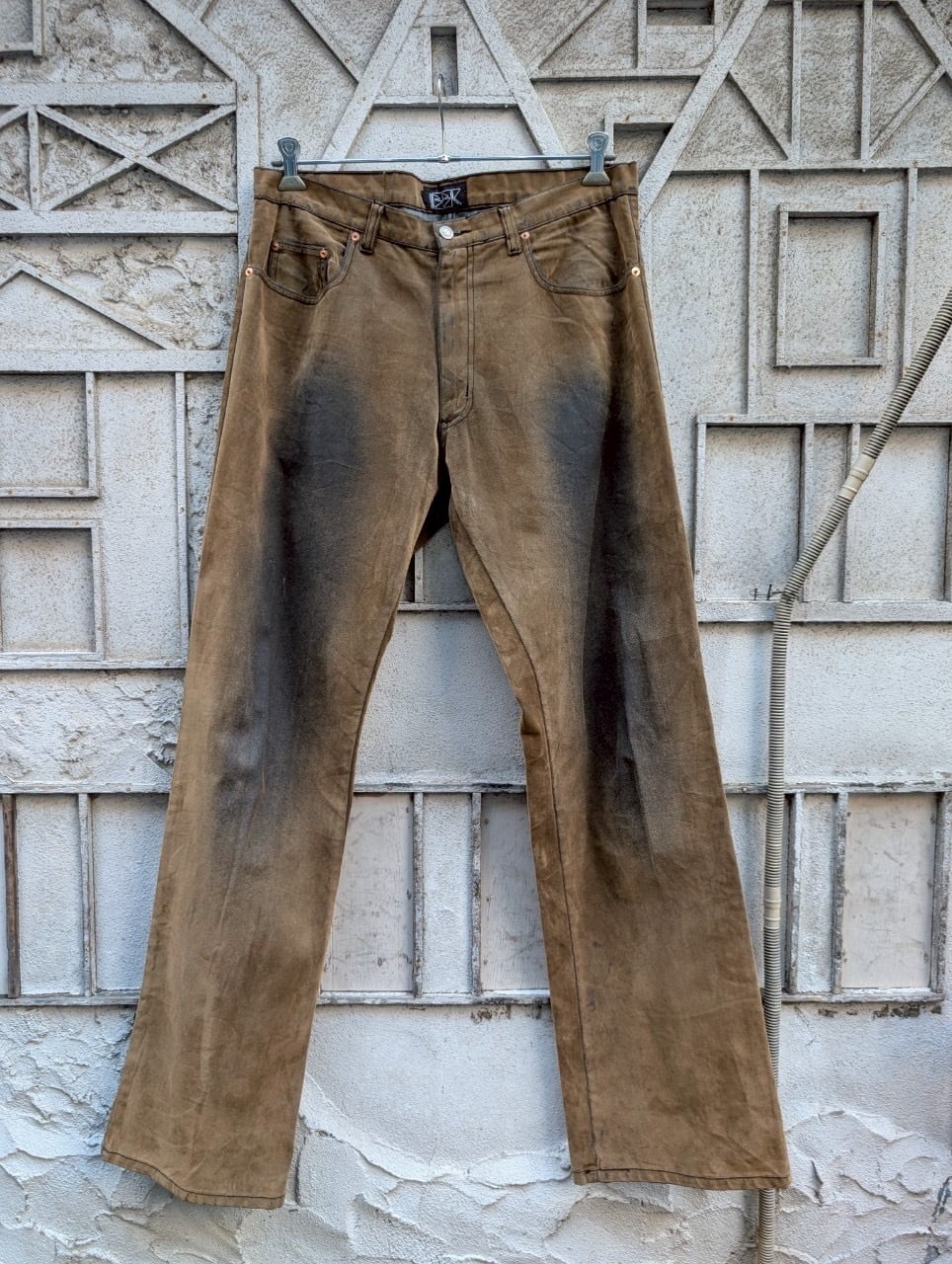 "BBK" fake suede fade pants / made in USA