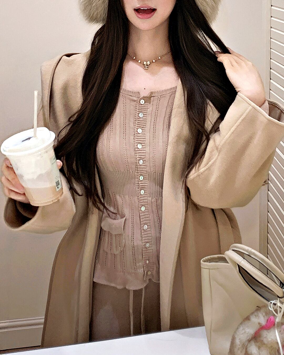 透かし編みコットンニットトップス&ワイドパンツセットアップ(3 colors)